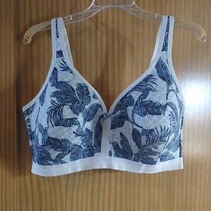 Cacique 40F Blue Leaf Print Women's Bra